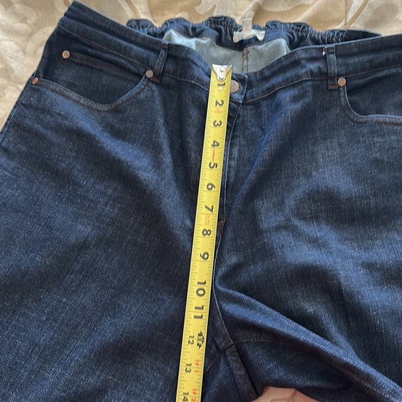 Eileen Fisher Stretch Organic Cotton Dark Denim Elastic Waist Jeans sx 1X - Picture 6 of 6